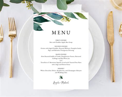 9 Free Wedding Menu Templates (Beautiful Designs) .
